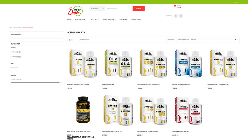 Proyectos Ecommerce Prestashop Supersuplex Categorias