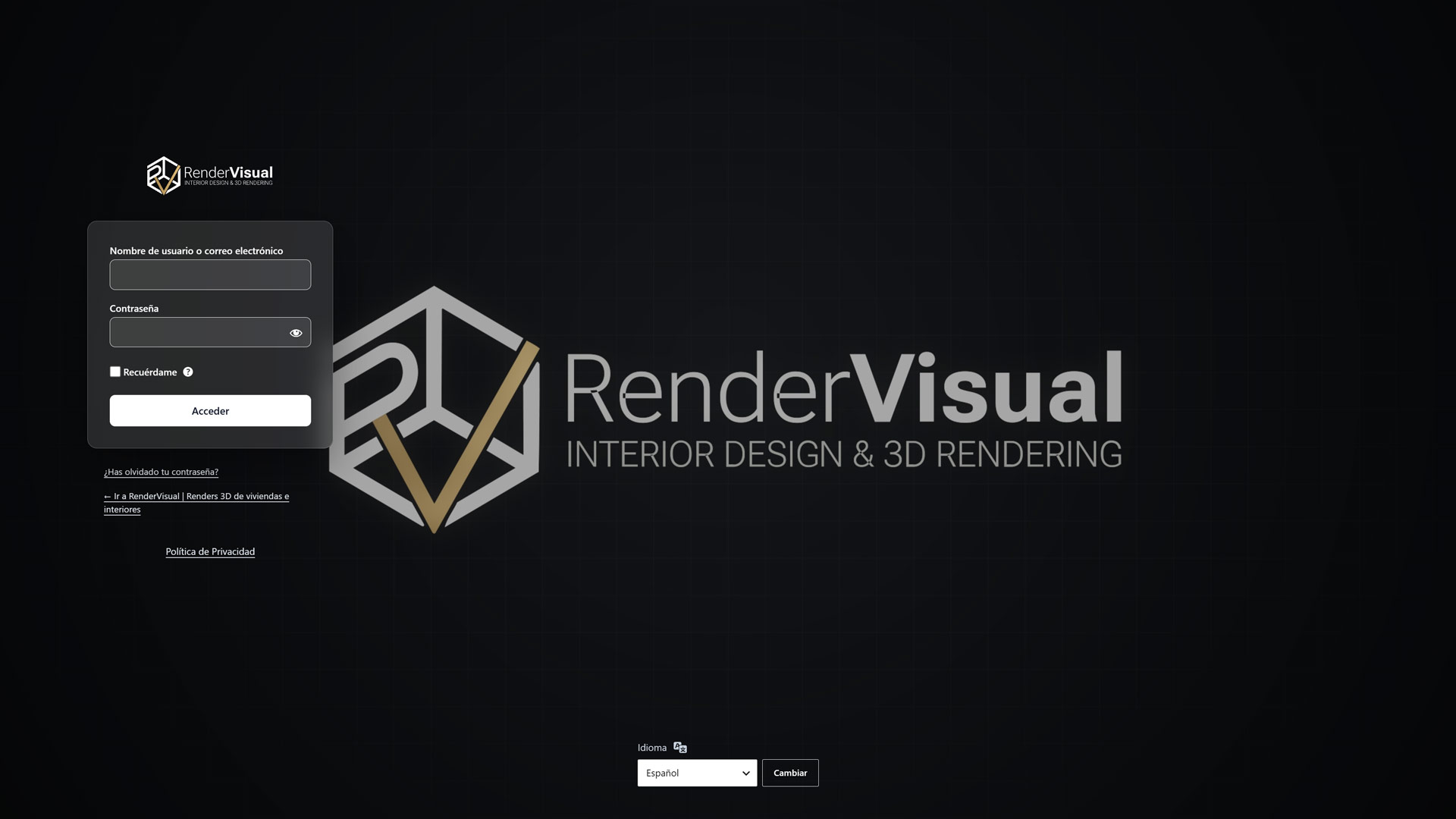 Página de acceso de WordPress de RenderVisual personalizada con el plugin Custom Admin Access